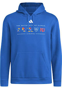 Adidas Kansas Jayhawks Mens Blue School Heritage Long Sleeve Hoodie