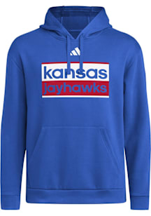 Adidas Kansas Jayhawks Mens Blue Street Sign Long Sleeve Hoodie