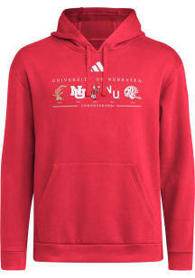 Mens Nebraska Cornhuskers Red Adidas Heritage Hooded Sweatshirt