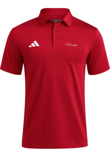 Mens Nebraska Cornhuskers Red Adidas Spring Fling Short Sleeve Polo Shirt