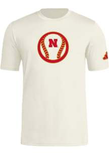 Nebraska Cornhuskers White Adidas The Gold Standard Baseball Short Sleeve T Shirt