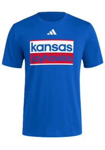 Adidas Kansas Jayhawks Blue Street Sign Short Sleeve T Shirt