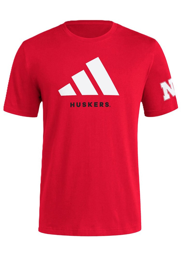 Adidas Nebraska Cornhuskers Red Performance DNA Short Sleeve