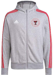 Adidas Texas Tech Red Raiders Mens Grey King Of Big Seal Long Sleeve Full Zip Jacket