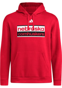 Mens Nebraska Cornhuskers Red Adidas Street Sign Hooded Sweatshirt