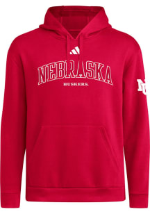 Mens Nebraska Cornhuskers Red Adidas Faded Dream Hooded Sweatshirt