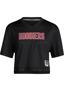 Womens Indiana Hoosiers Black Adidas Crop Jersey Fashion Football