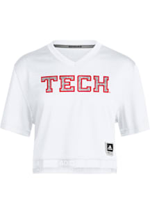 Texas Tech Red Raiders Womens Adidas Crop Fashion Football Jersey - White