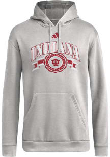 Womens Indiana Hoosiers Grey Adidas Seal the Deal Hooded Sweatshirt