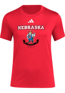 Nebraska Cornhuskers Red Adidas Top Marks Short Sleeve T-Shirt