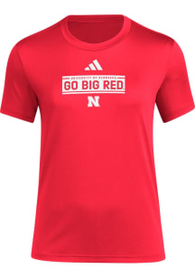 Nebraska Cornhuskers Red Adidas Locker Slogan Short Sleeve T-Shirt