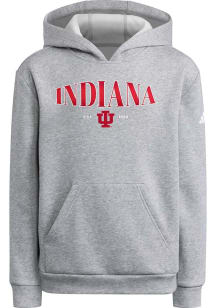 Youth Indiana Hoosiers Cardinal Adidas Puffed Out Long Sleeve Hooded Sweatshirt