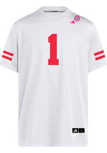 Mens Nebraska Cornhuskers White Adidas Embellished Football Jersey