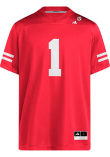 Mens Nebraska Cornhuskers Red Adidas Embellished Football Jersey