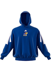 Adidas Kansas Jayhawks Mens Blue Off Court Logo Long Sleeve Hoodie