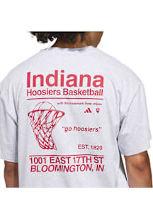 Adidas Indiana Hoosiers Grey 2 Hit Basketball Short Sleeve T Shirt