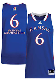 Adidas Kansas Jayhawks Blue 6 National Championships Jersey