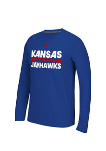 Adidas Kansas Jayhawks Blue Double Dribbler Long Sleeve T-Shirt
