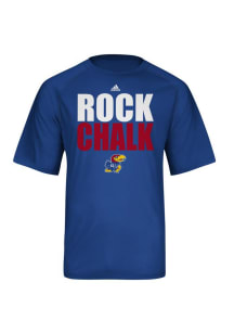 Adidas Kansas Jayhawks Blue Rock Chalk Short Sleeve T Shirt