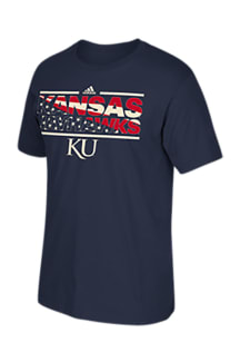 Adidas Kansas Jayhawks Navy Blue The Fourth Short Sleeve T Shirt