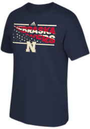 Adidas Nebraska Cornhuskers Navy Blue The Fourth Short Sleeve T Shirt