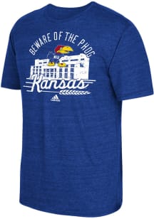 Adidas Kansas Jayhawks Blue Traditional Short Sleeve Fashion T Shirt