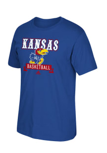 Adidas Kansas Jayhawks Blue Basketball Short Sleeve T Shirt