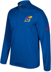 Adidas Kansas Jayhawks Mens Blue Sideline Long Sleeve 1/4 Zip Pullover