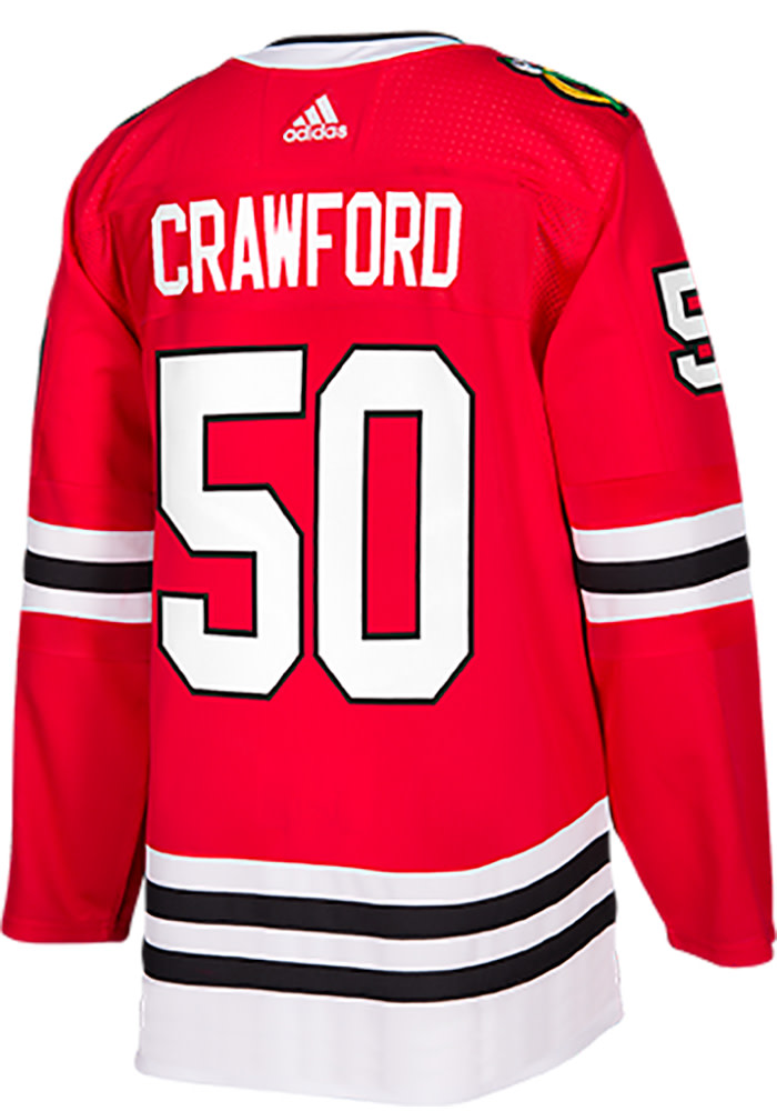 Adidas Corey Crawford Chicago Blackhawks Mens Red Authentic Hockey Jersey
