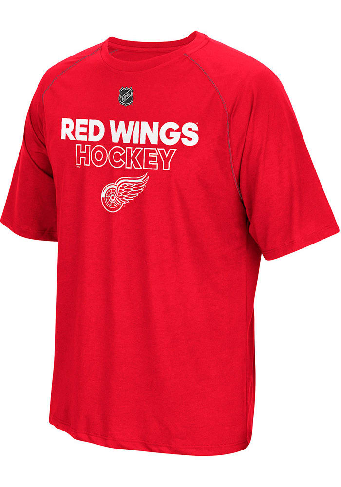 Adidas Detroit Red Wings Red Authentic Ice Short Sleeve T Shirt