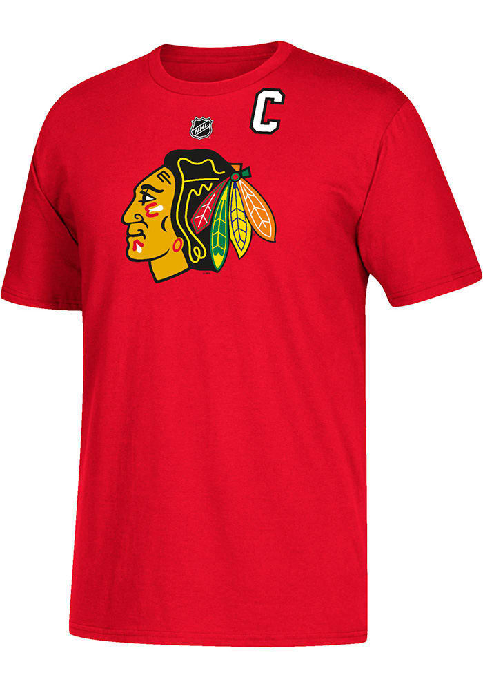 Jonathan Toews Chicago Blackhawks Red Name and Number Short Sleeve Player T Shirt