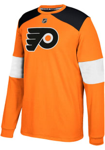 Adidas Philadelphia Flyers Mens Orange Platinum Long Sleeve Sweatshirt