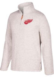 Adidas Detroit Red Wings Mens Grey Heritage Long Sleeve 1/4 Zip Fashion Pullover