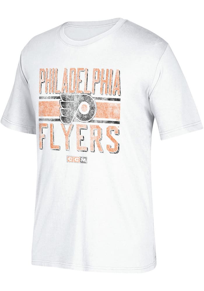 Adidas Philadelphia Flyers White Line Brawl Short Sleeve Fashion T Shirt