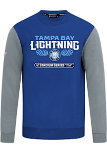 Levelwear Tampa Bay Lightning Mens Blue Ultimate Stacked 2026 Stadium Series Long Sleeve Crew Swea..