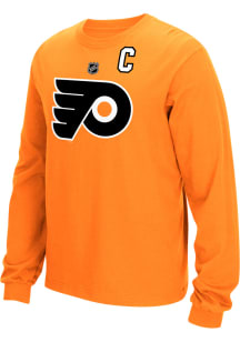 Adidas  Philadelphia Flyers Orange Adidas Play Long Sleeve Player T Shirt