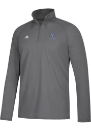 Adidas Kansas Jayhawks Mens Grey Rim Rock Long Sleeve 1/4 Zip Pullover