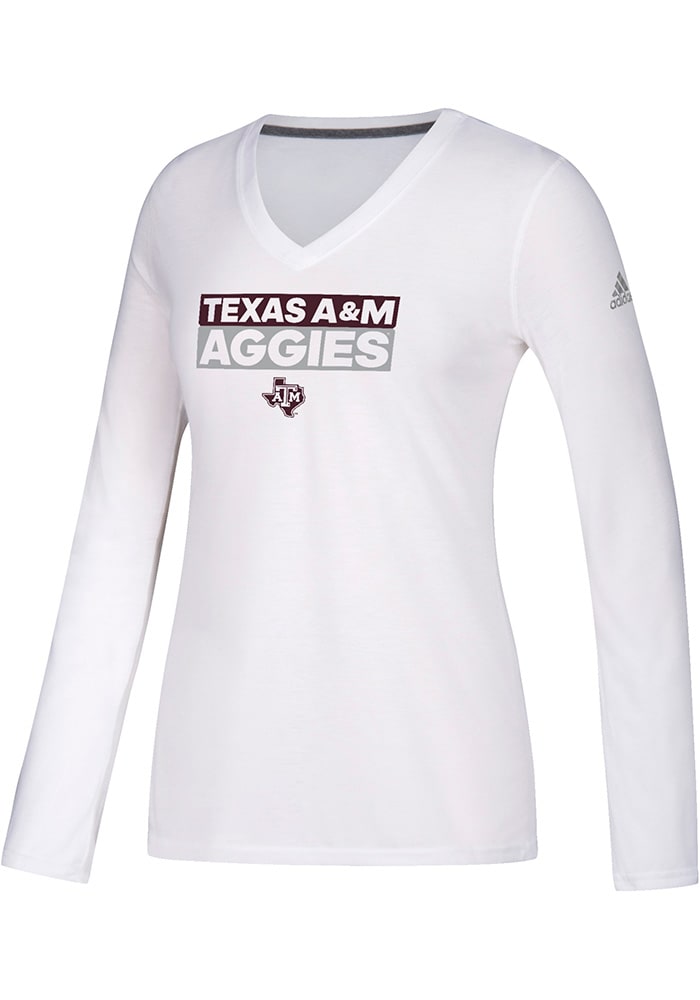 Adidas Texas A&M Aggies Womens White Ultimate Long Sleeve T-Shirt