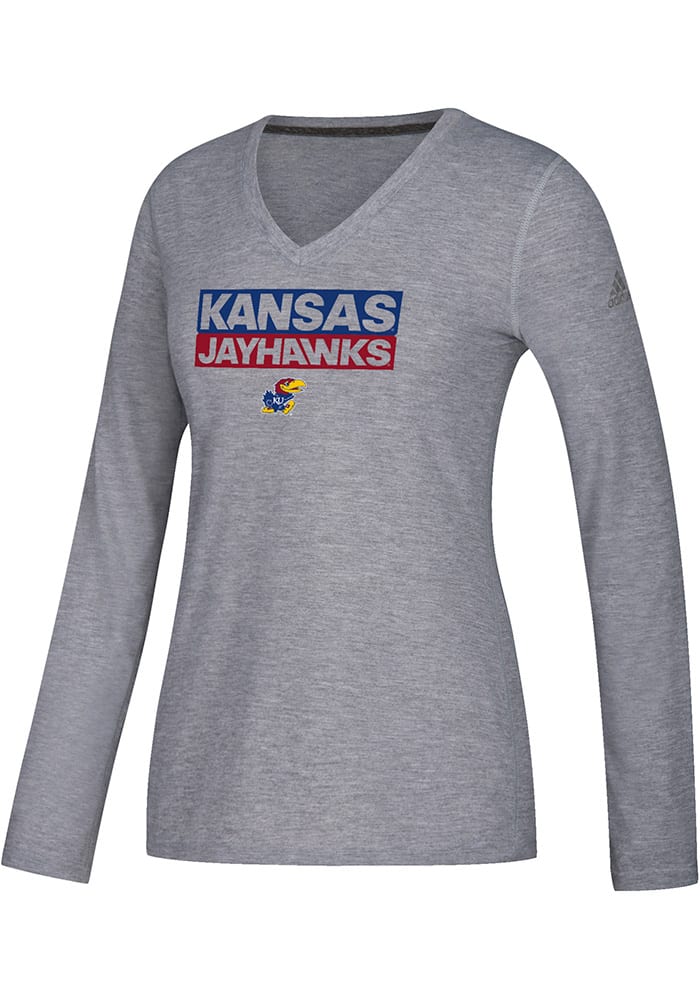 Adidas Kansas Jayhawks Womens Grey Ultimate Long Sleeve T-Shirt