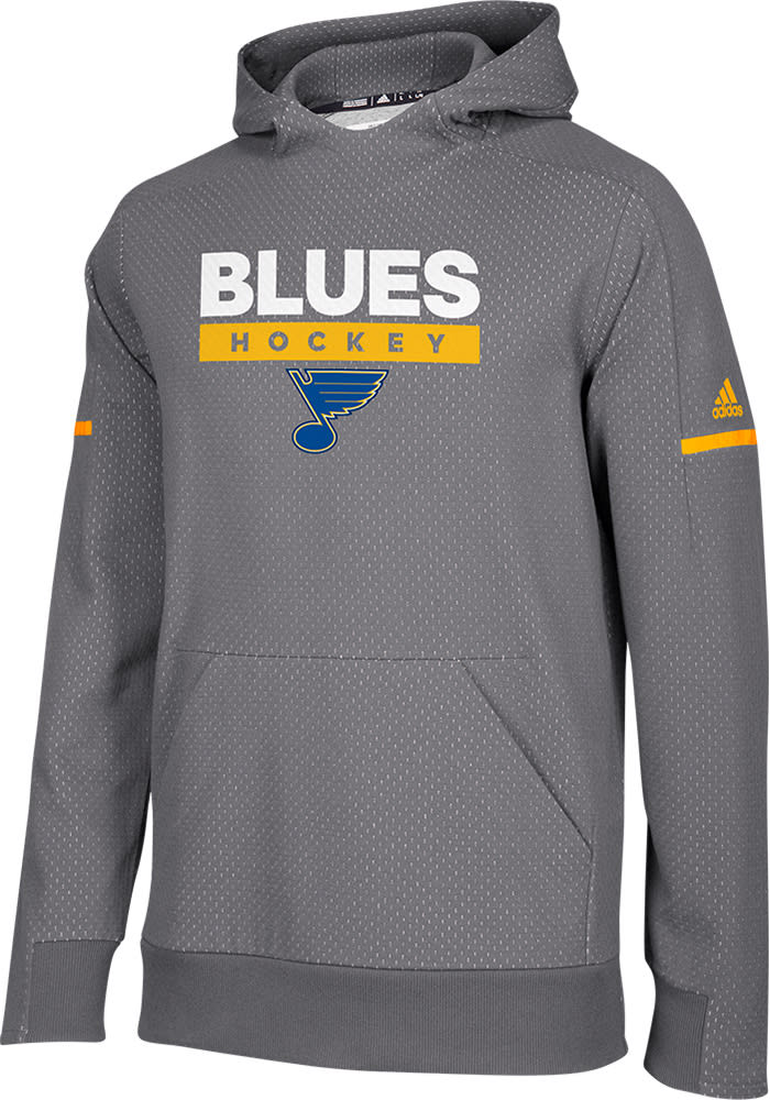 St Louis Blues Adidas Grey Squad Hood