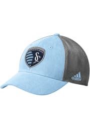 Adidas Sporting Kansas City Mens Light Blue Sun Bleached Mesh Back Flex Hat