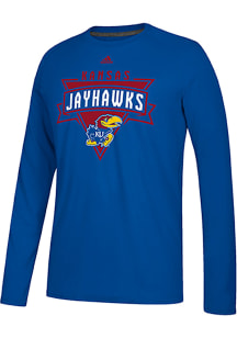 Adidas Kansas Jayhawks Blue College Tri Long Sleeve T-Shirt