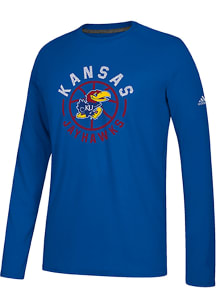 Adidas Kansas Jayhawks Blue Center Court Long Sleeve T-Shirt