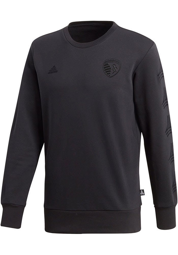 Adidas Sporting Kansas City Mens Black Tango Crew Long Sleeve Fashion Sweatshirt