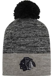 Adidas Chicago Blackhawks Charcoal Jacquard Tonal Mens Knit Hat