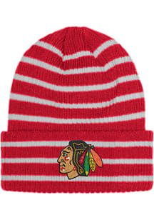 Adidas Chicago Blackhawks Red Striped Up Mens Knit Hat