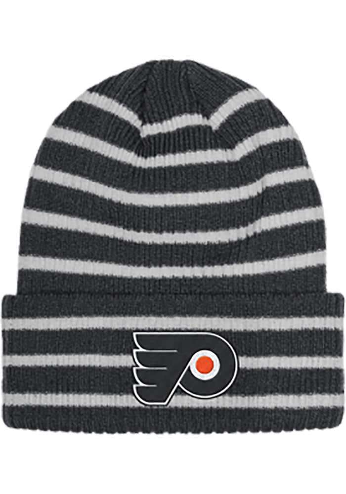 Adidas Philadelphia Flyers Black Striped Up Mens Knit Hat