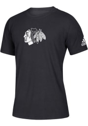Adidas Chicago Blackhawks Black Stadium Short Sleeve T Shirt