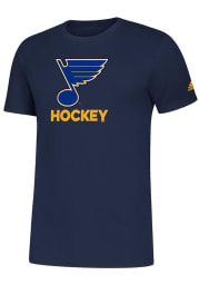 Adidas St Louis Blues Navy Blue Hockey Club Short Sleeve T Shirt