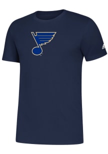 Adidas St Louis Blues Navy Blue Primary Position Short Sleeve T Shirt